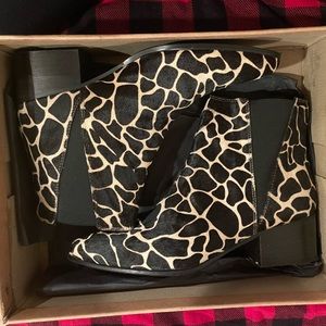 Pony hair ankle boots